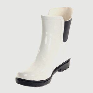 Forever Young Boots Outdoor Ankle Wm 10 White/Black 100% Rubber Cotton Lined NEW